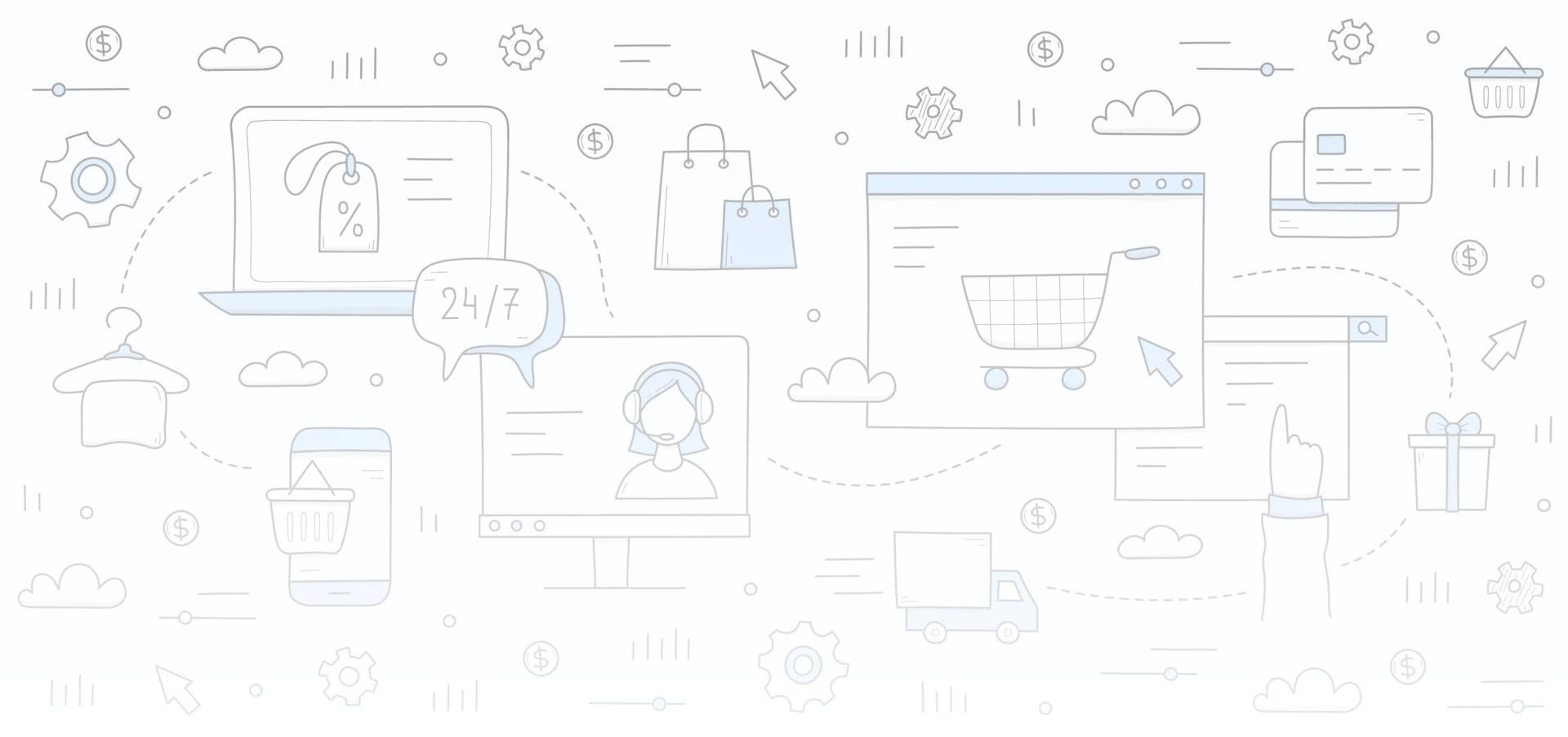 Mobile interface background for eCommerce automation display